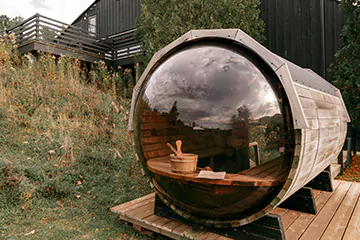 panoramic view sauna in Muskoka, ON