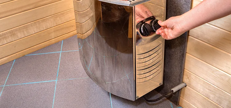 Floor-mounted sauna heater Installation in Muskoka, Ontario