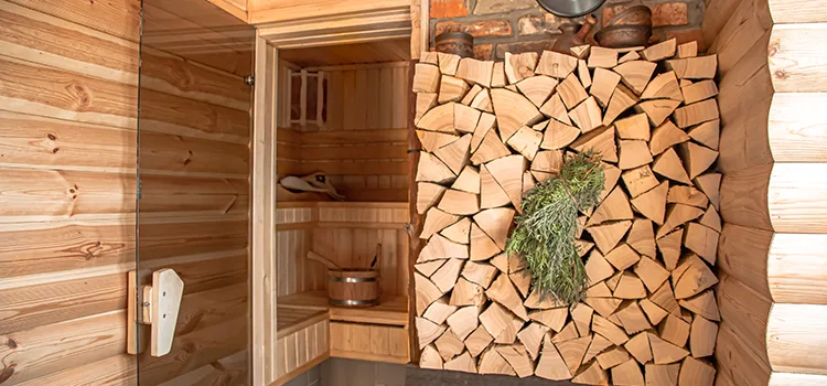 Eucalyptus Wood Sauna Walls Repair And Installation in Muskoka, ON