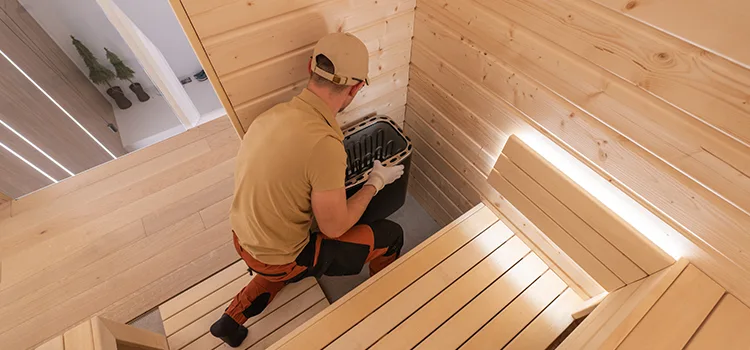 Finnish Sauna Ceiling Installation in Muskoka, Ontario