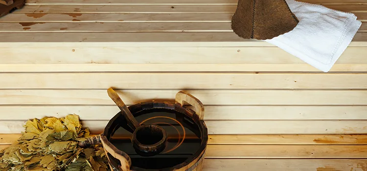 Fir Wood Sauna Ceiling Installation in Muskoka, Ontario